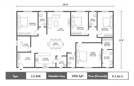 3.5 BHK 2006 SqFt