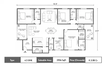 4.5 BHK 2506 SqFt